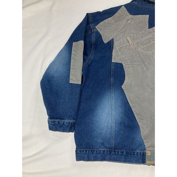 Boom X Blue Corduroy Long Sleeve Heavyweight Button Up Jean Jacket Mens XXL - Picture 10 of 13